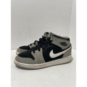 Nike Air Jordan 1 Boys Youth 4 4Y Mid Grey Elephant Toe Sneaker
